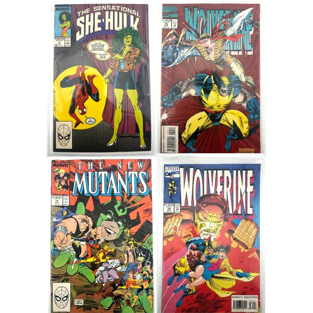 Marvel Comics Lot – She-Hulk #3, Wolverine #74 #76, New Mutants #78